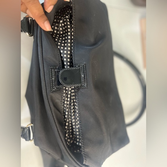 Kate Spade New York Black Nylon Carmen Shoulder Crossbody Foldover Satchel Bag - Picture 4 of 11